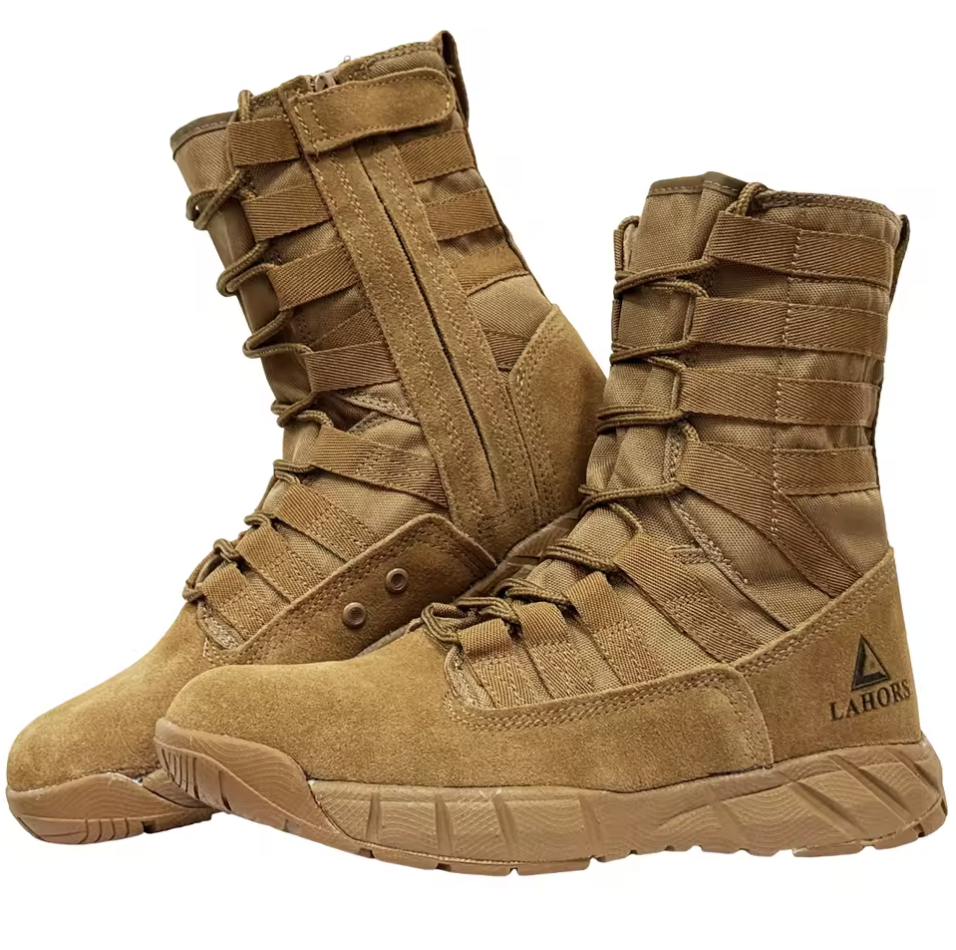 LAHORS Lightweight Suede Leather Tactical Combat Boots